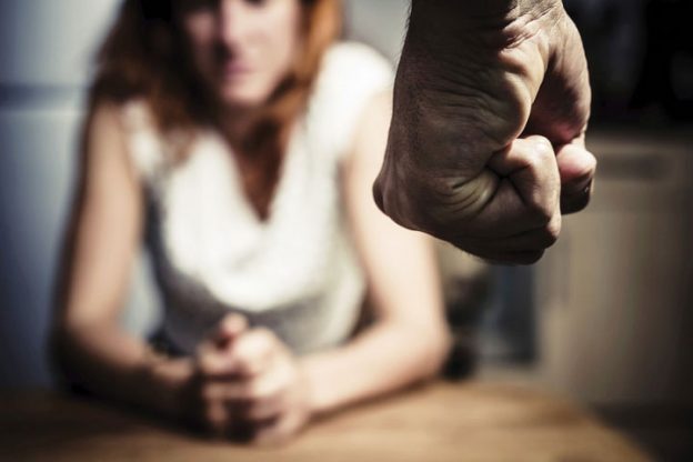 Woman about to be attacked by man