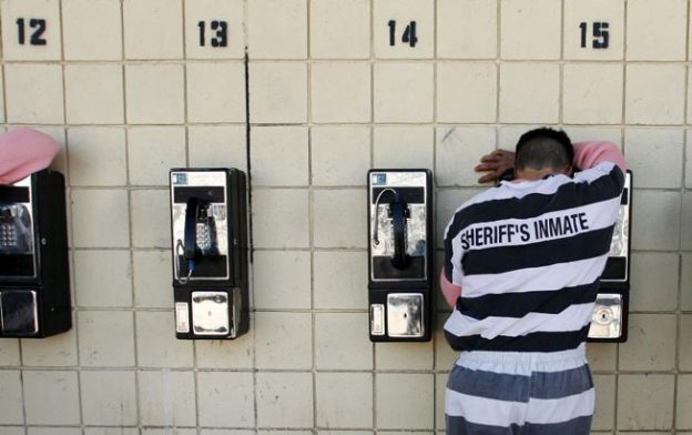 Inmate Using Jail Phone