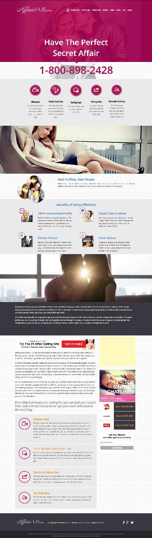 AffairHub.com Website Screenshot