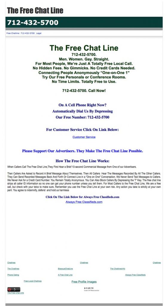 thefreechatlinewebsitescreenshot Chatline Guide