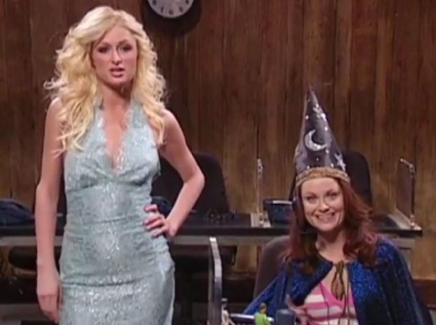 Paris Hilton and Amy Schumer in The Nerd Chatline SNL Sketch