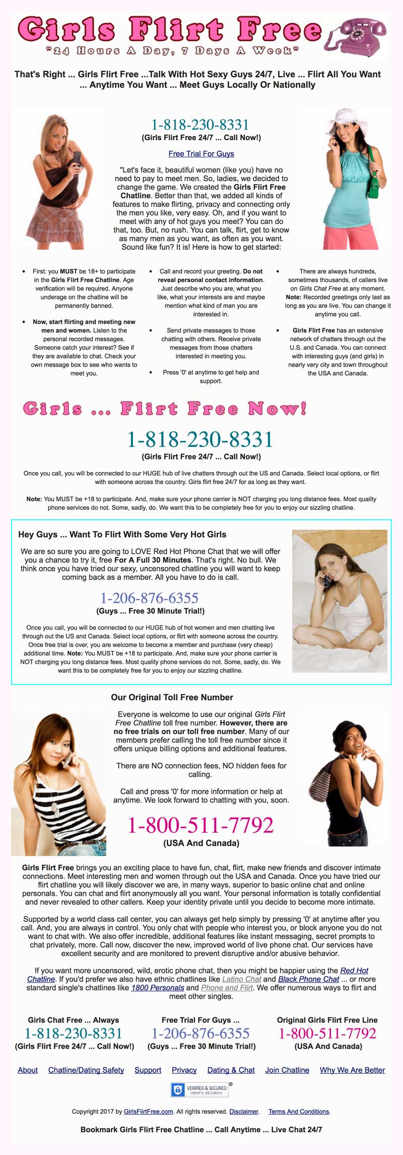 Girls Flirt Free Website Screenshot