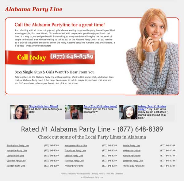 Screenshot of AlabamaPartyLine.com