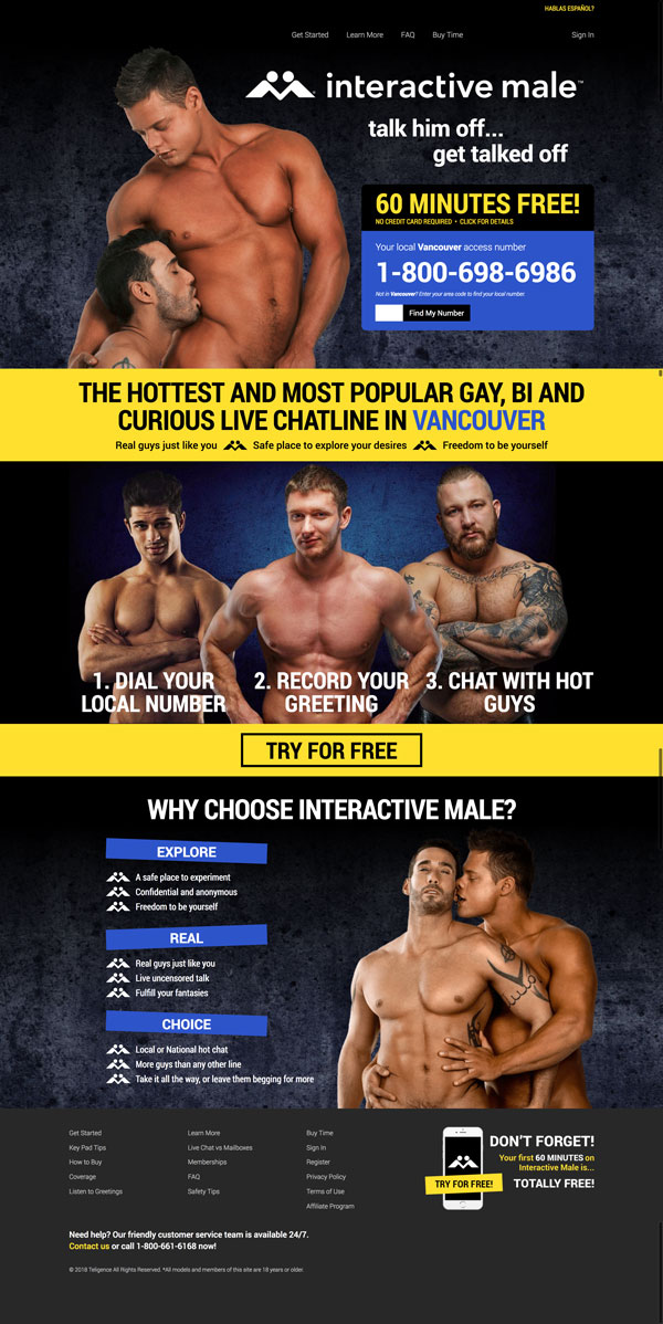 Screenshot of Interactive Male's Homepage